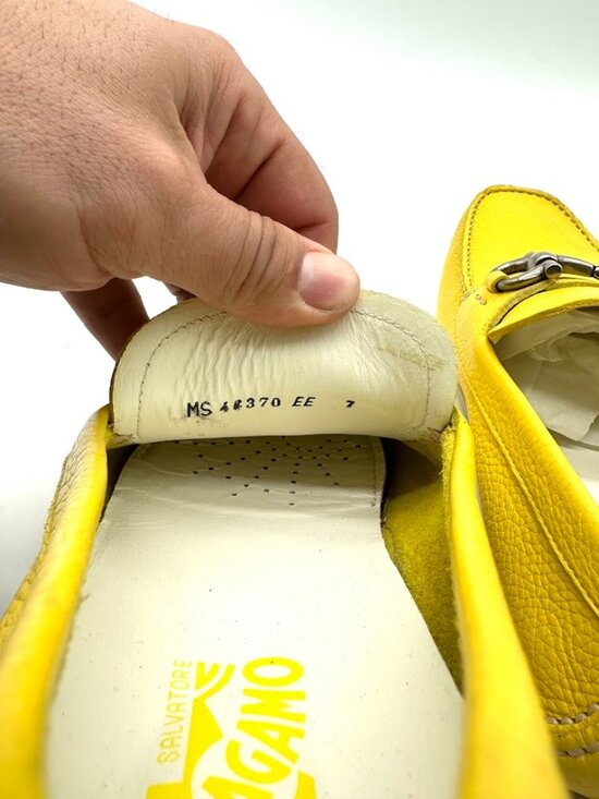 Salvatore Ferragamo‎ Yellow Leather Driver Loafers Shoes New  Sz 7 main image 5
